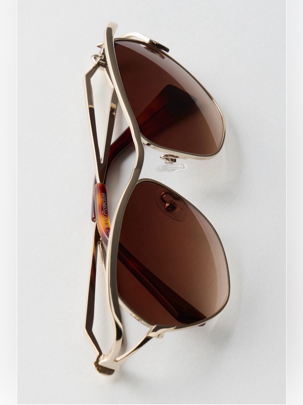 NWT Free People Premium Polarized Sunglasses – Gold Tone